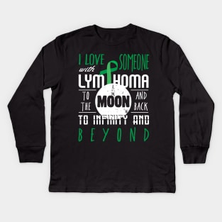 I love someone with lymphoma to the moon Gift Premium Shirt Kids Long Sleeve T-Shirt
